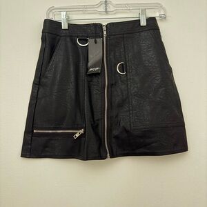 Zip up your troubles faux leather mini skirt